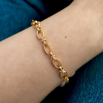 Chunky Oval Link Gold Bracelet, 3 of 3