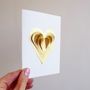 Handmade Gold Layered Heart Valentines Day Card, thumbnail 1 of 7