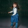 Kids Linen Pinafore Cross Back Apron Dress, thumbnail 2 of 12