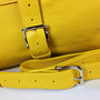 Personalised Handcrafted Yellow Leather Travel Bag, thumbnail 6 of 8