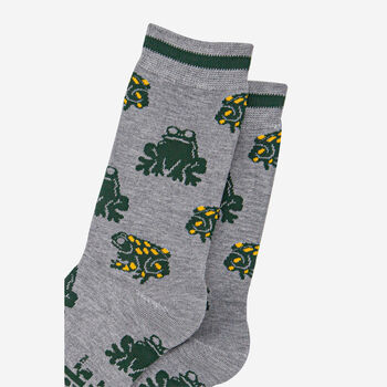 Men's Dart Frogs Bamboo Socks Grey Marl, 4 of 4