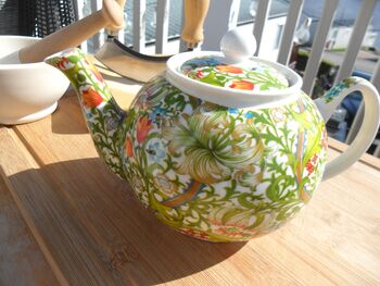 Two Cup Teapot In William Morris Golden Lily Design, 3 of 9