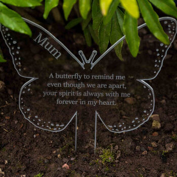 Personalised Butterfly Memorial Marker Plaque Ornament, 2 of 5