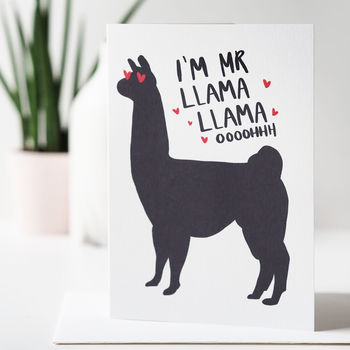 Mr Llama Llama Funny Valentine's Day Card, 2 of 2