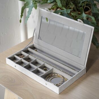 Personalised Luxury Grey Jewellery Box Christmas Gift For Her, 2 of 12