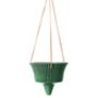 Emerald Green Ribbed Hanging Planter, thumbnail 1 of 1
