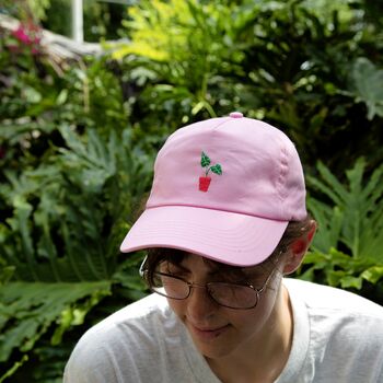 Unisex Hand Embroidered Cap With Houseplant, 2 of 5