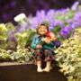 Solar Power Garden Ornament Sitting Grandmother Statue, thumbnail 3 of 6
