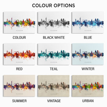 Glasgow Cityscape Skyline Print, 3 of 12