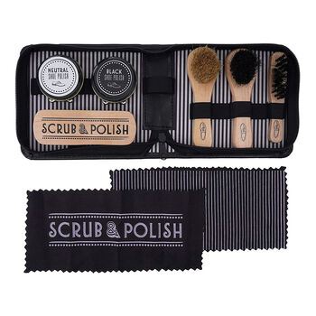 Eight Piece 'Scrub And Polish' Shoe/Trainer Cleaning Kit, 3 of 4