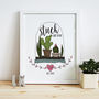 'Stuck On You' Personalised Cactus Illustration Print, thumbnail 1 of 2