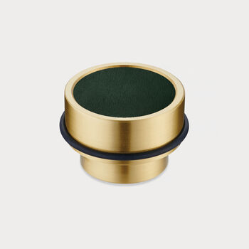 Brass Floor Mounted Door Stops With Leather Insert, 8 of 9