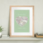 Personalised 'Home Sweet Home' Map Heart Print, thumbnail 7 of 7