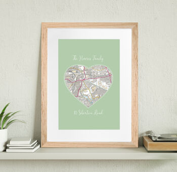 Personalised 'Home Sweet Home' Map Heart Print, 7 of 7