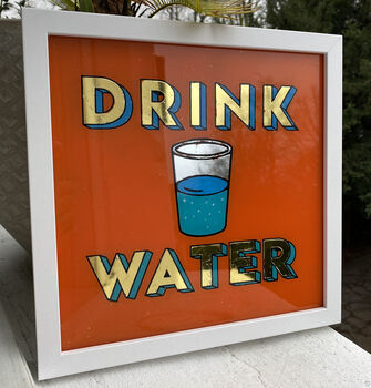Drink Water Personalised Letter Gold And Glass Sign, 3 of 6