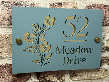 Personalised Buttercup Meadow Design House Sign Acrylic, 4 of 6