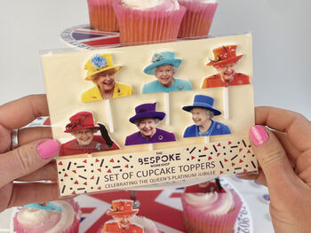 Set Of Six Jubilee Cupcake Toppers Featuring The Queen, 4 of 5