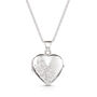 Italian Floral Engraving Heart Locket – Silver, thumbnail 1 of 4