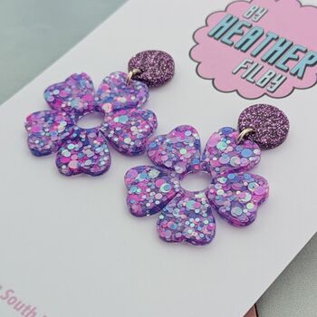 Chunky Petal Flower Earrings / Floral Jewellery / Bold Birthday Gift For Her, 4 of 9