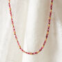 Ruby Garnet Gold And Silver Beaded Skinny Necklace, thumbnail 2 of 9