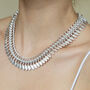 Matt Silver Colour Tassel Motif Necklace, thumbnail 1 of 3