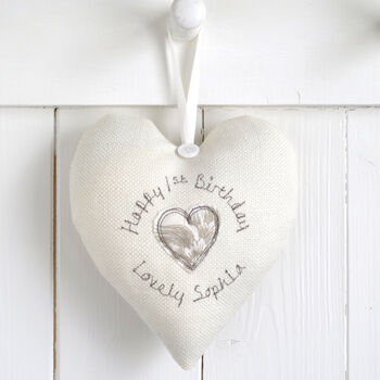 Personalised Hanging Heart Gift For New Baby Girl, 3 of 12