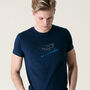 Ski Racer Two Navy Organic T Shirt, thumbnail 1 of 6