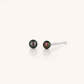 Tiny Pearl Button Stud Earrings, 4 of 6