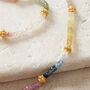 Rainbow Sapphire Gold Plated Silver Beaded Necklace, thumbnail 6 of 10