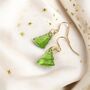 Glass Christmas Tree Earrings, thumbnail 1 of 5