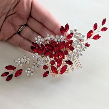 Red Crystal Hair Comb, 3 of 6