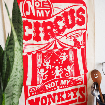 Circus Monkeys Funny Tea Towel, 3 of 4