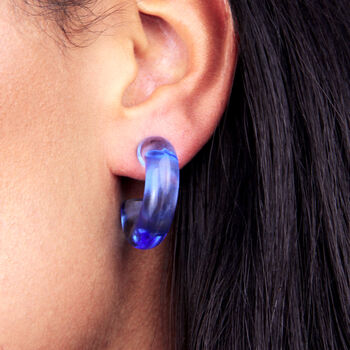 Transparent Resin Chunky Hoop Earrings, 2 of 5