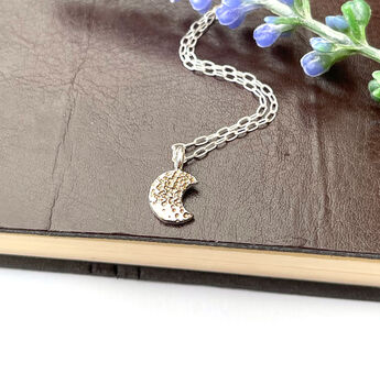 Thank You Teacher Gift Sterling Silver Crescent Moon Necklace, 7 of 10