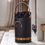 Black And Brass Effect Fireplace Set, thumbnail 3 of 7