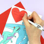 Heart Dinosaur Valentine's Day Scratch Card, thumbnail 5 of 8