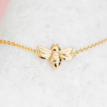 Gold Plated Sterling Silver Bee Bracelet, 3 of 6