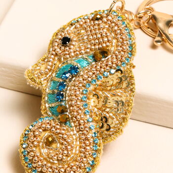 Beaded Seahorse Keyring And Bag Charm, 2 of 2