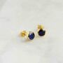 Birthstone Stud Earrings Sept:Sapphire Gold Vermeil, thumbnail 3 of 4
