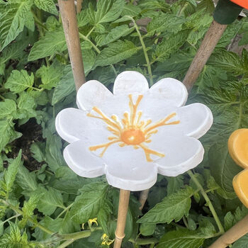 Ceramic Flower Cane Toppers And Bee Bath, 6 of 11