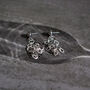 Silver Gun Metal Plated Rings Earrings, thumbnail 2 of 5