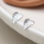 Sterling Silver Embossed Heart Stud Earrings, thumbnail 1 of 5