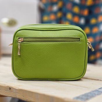 Single Zip Cross Body Bag In Light Green, 2 of 2