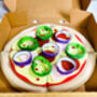 Felt Pizza Play Food Set: Buildable Toy With Toppings, thumbnail 5 of 6