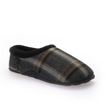 Ken Mixed Grey Herringbone Mens Slippers/Indoor Shoes, 6 of 8