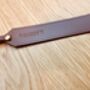 Personalised Stamped Leather Bookmark, Conker Brown, thumbnail 5 of 9