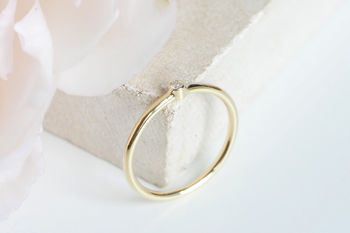 Yellow Gold Diamond Dot Engagement Ring, 2 of 4