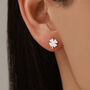 Shamrock Stud Earrings In Sterling Silver, thumbnail 1 of 12