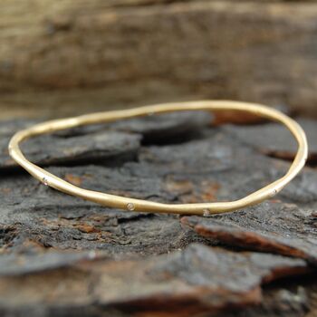 Sapphire And Peridot Birthstone Silver Stacking Bangle, 7 of 10