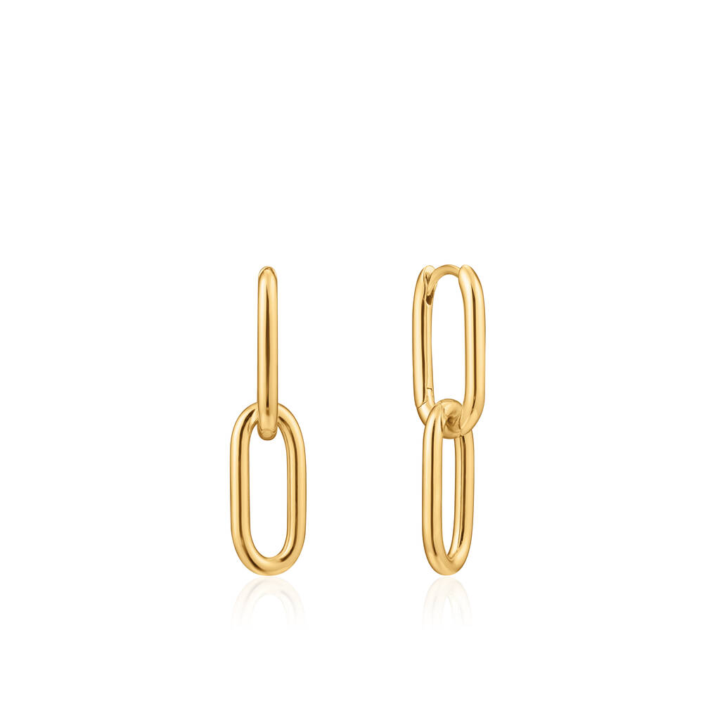 Gold Plated 925 Cable Link Earrings By ANIA HAIE